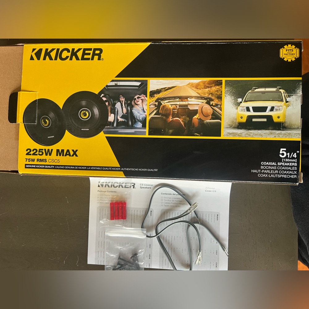 New | Kicker Car Speaker | 225 W Max | 5 1/4 inch | Coaxial